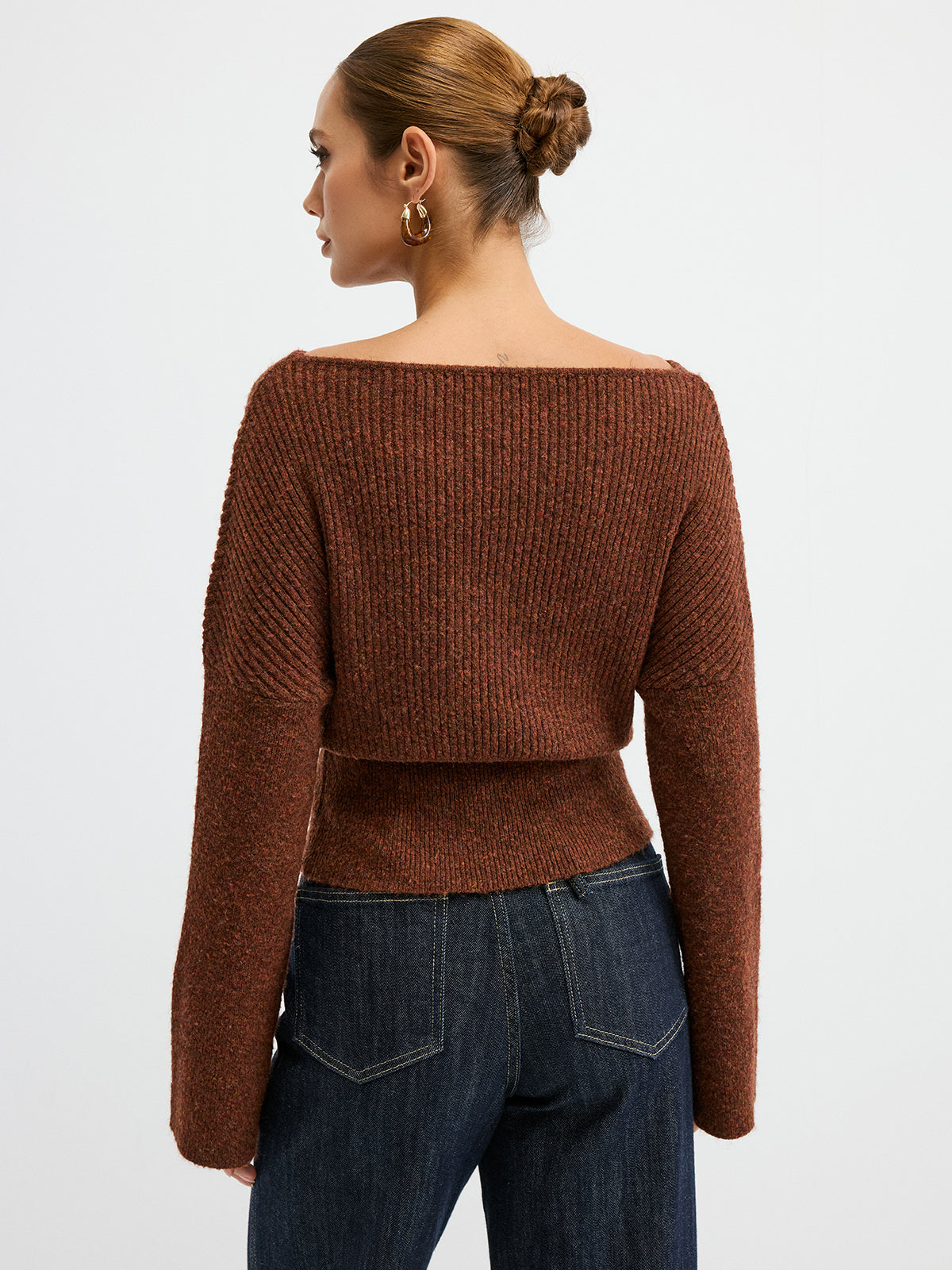 Wool Blend Off-Shoulder Sweater