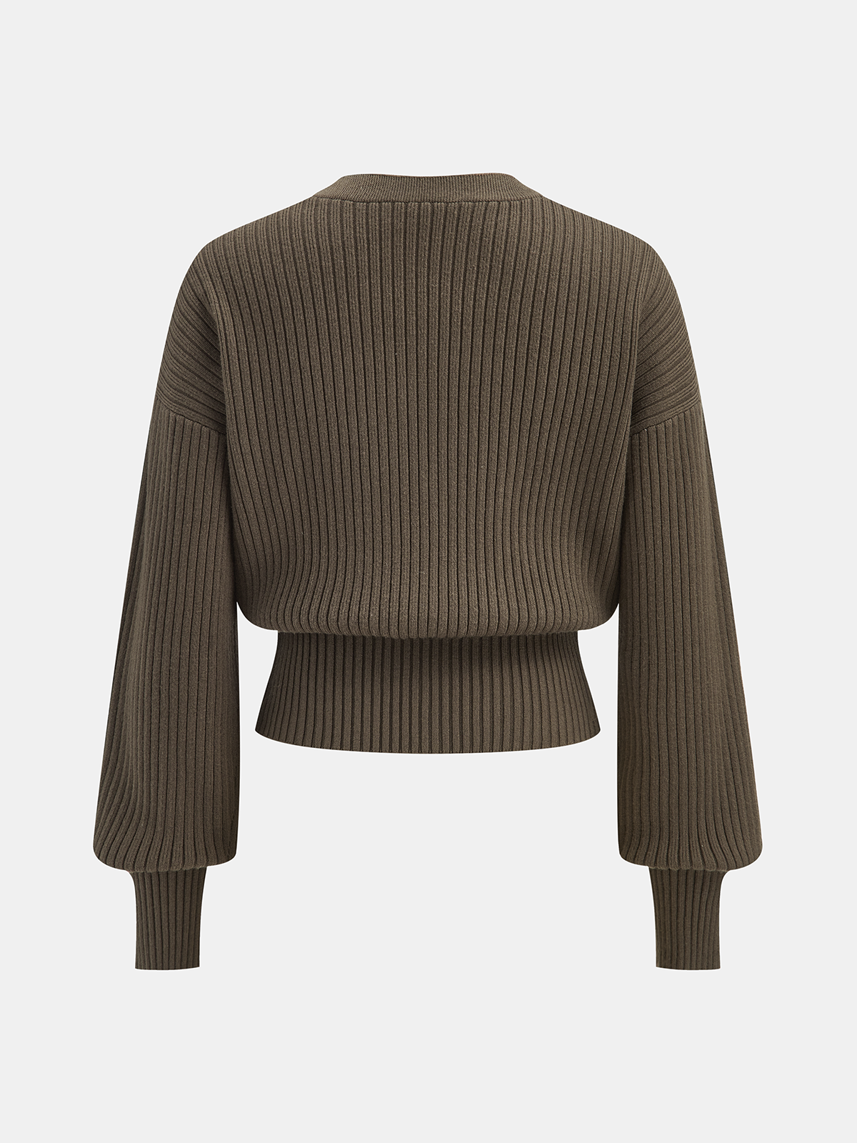 Metal Button Ribbed Cardigan