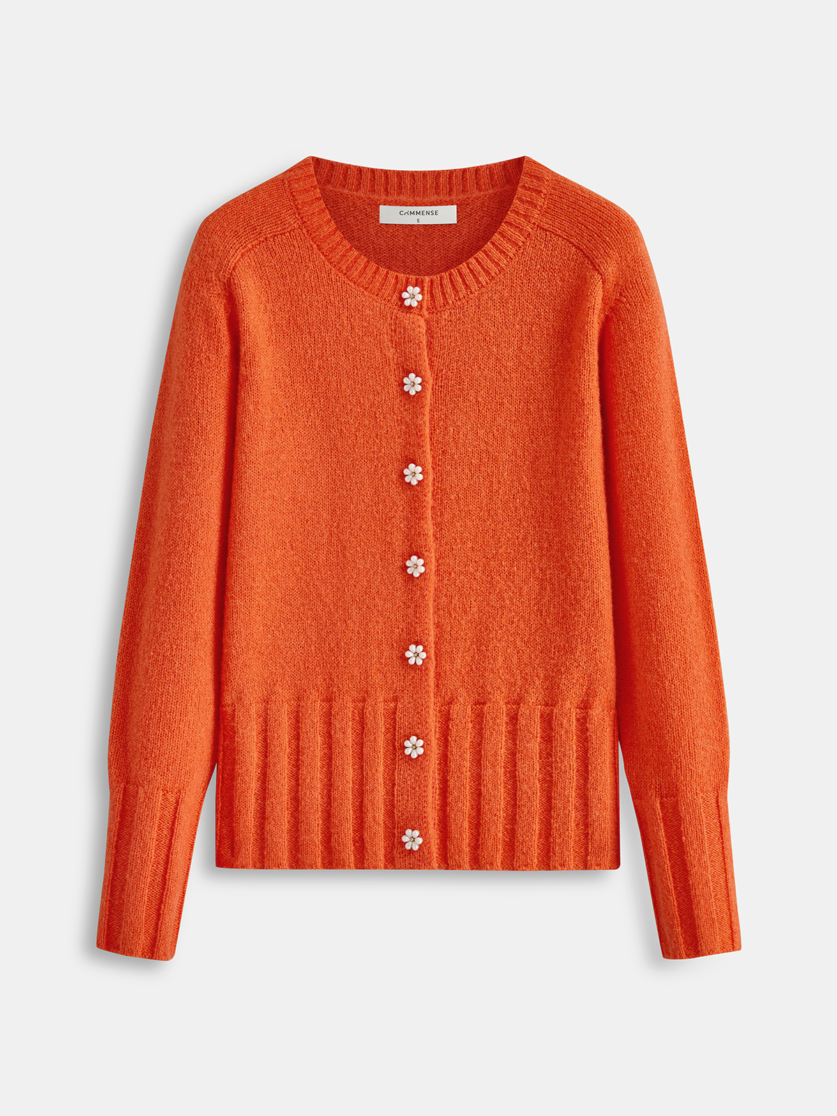 Floral Button Wool Blend Cardigan