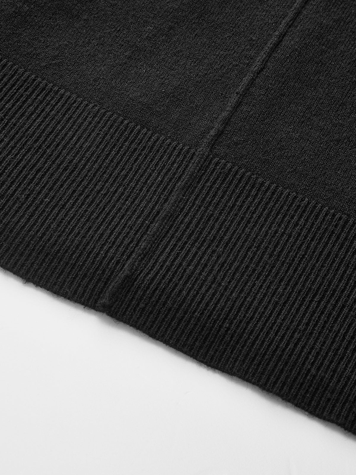 Contrast Pleated Cuff Mock Neck Sweater