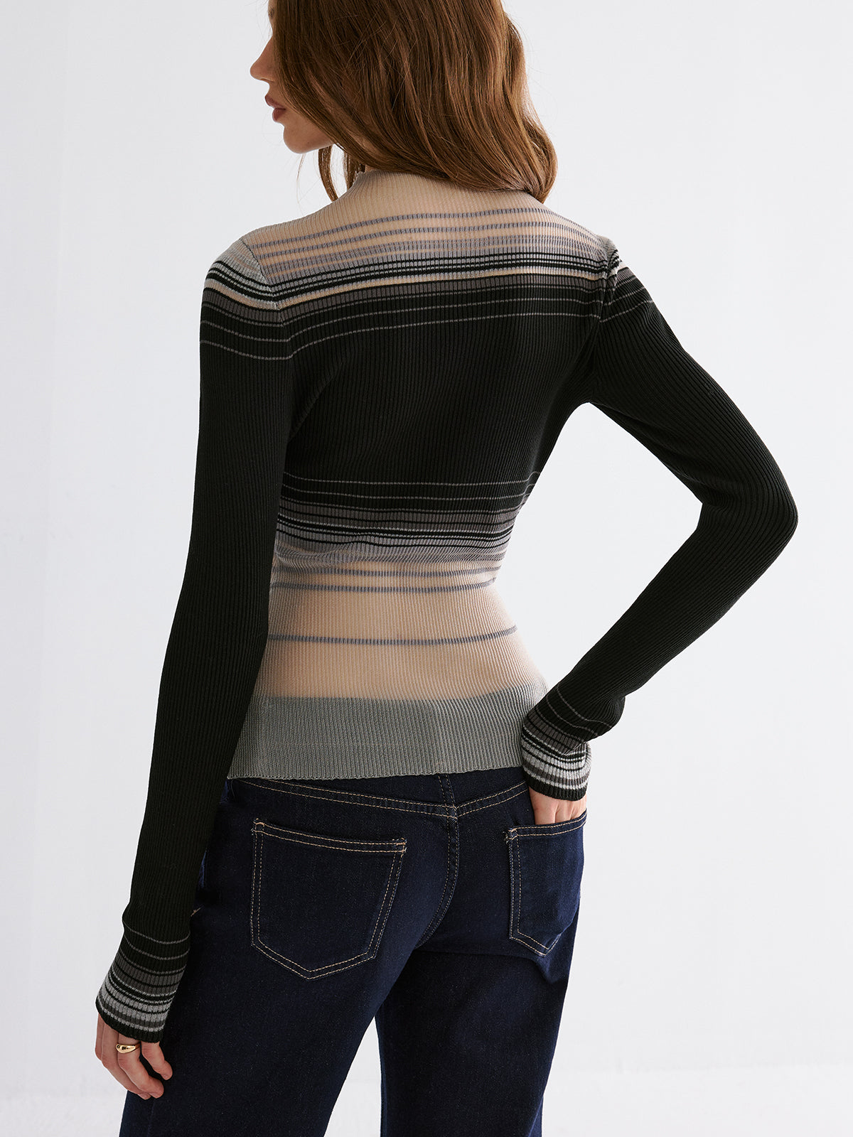 Gradient Mesh Knit Top