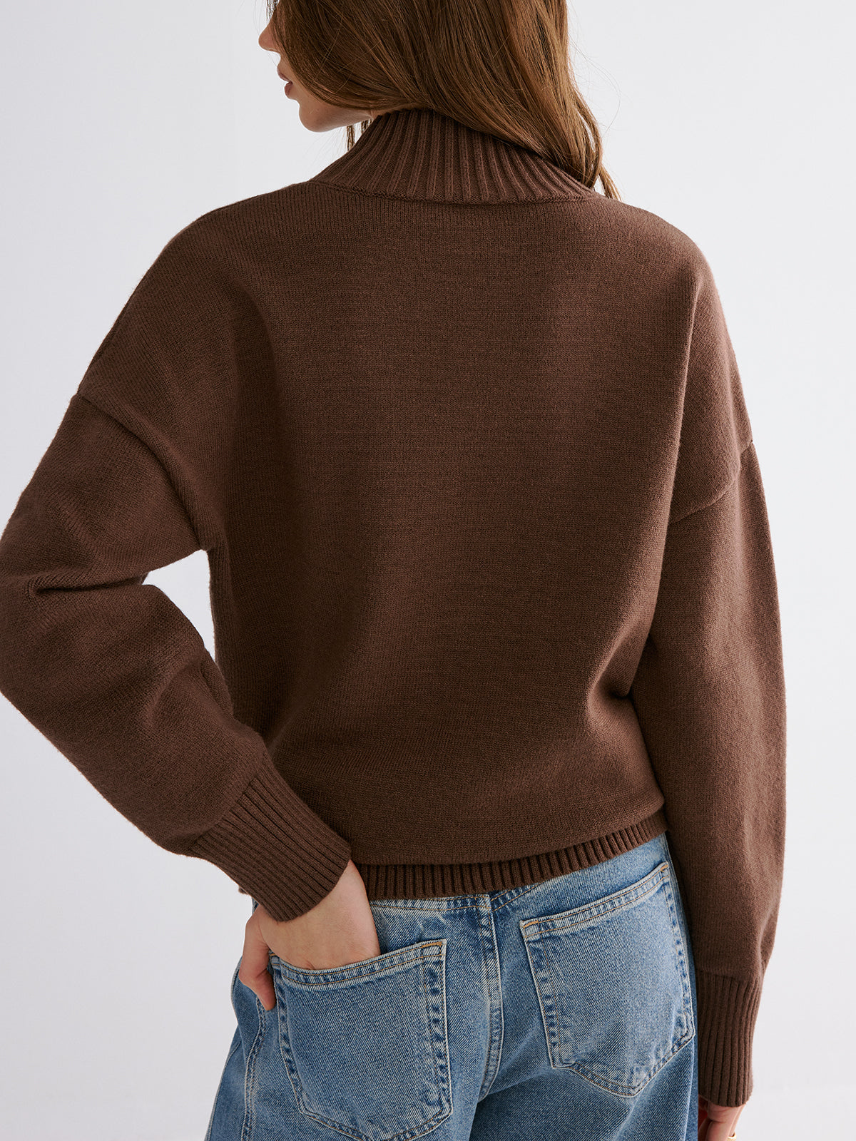 Oversized Drop Shoulder Crew Neck Sweater