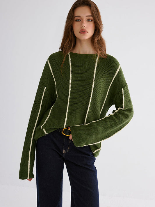 Contrast Striped Sweater