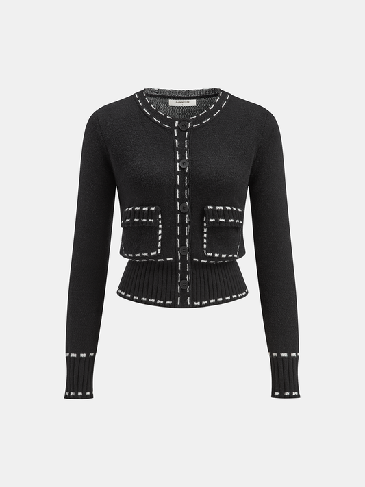 Contrast Trim Cardigan