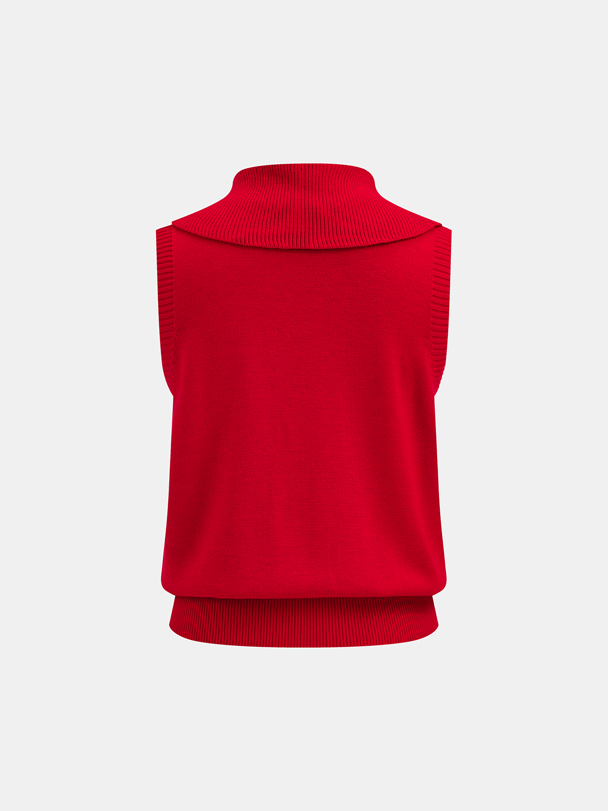 Turtleneck Sleeveless Knit Vest