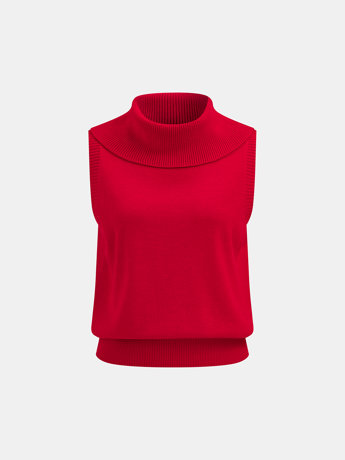Turtleneck Sleeveless Knit Vest