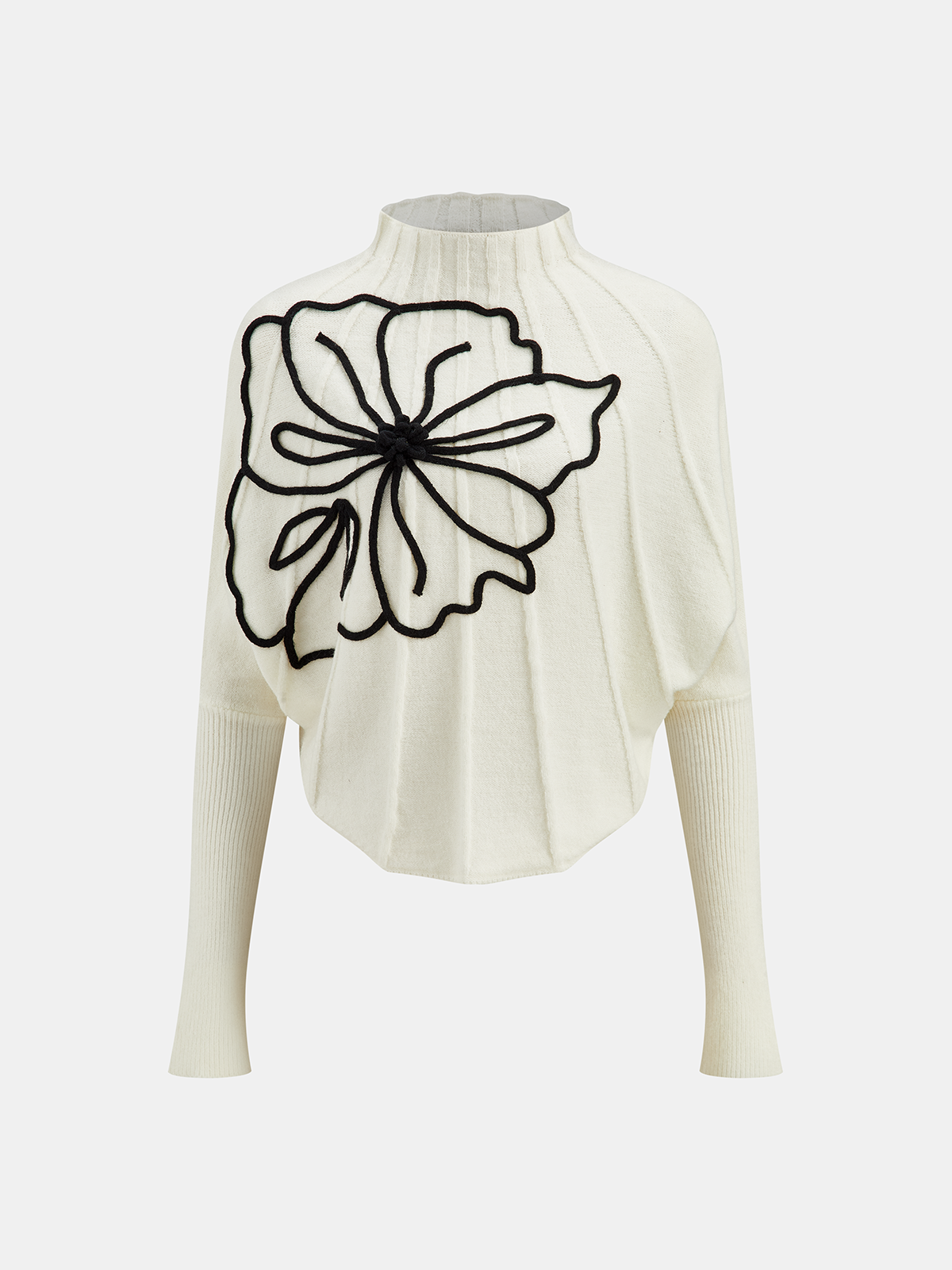 Floral Applique Knit Sweater