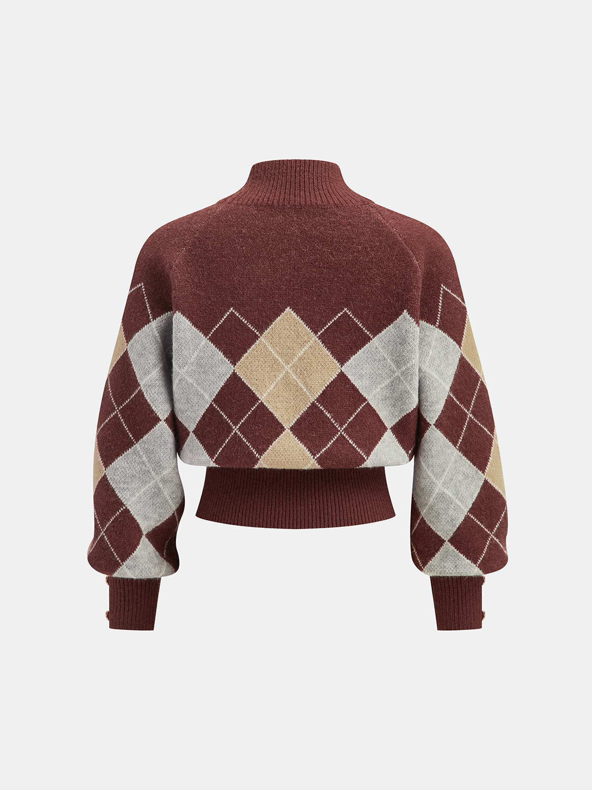 Mock Neck Argyle Sweater