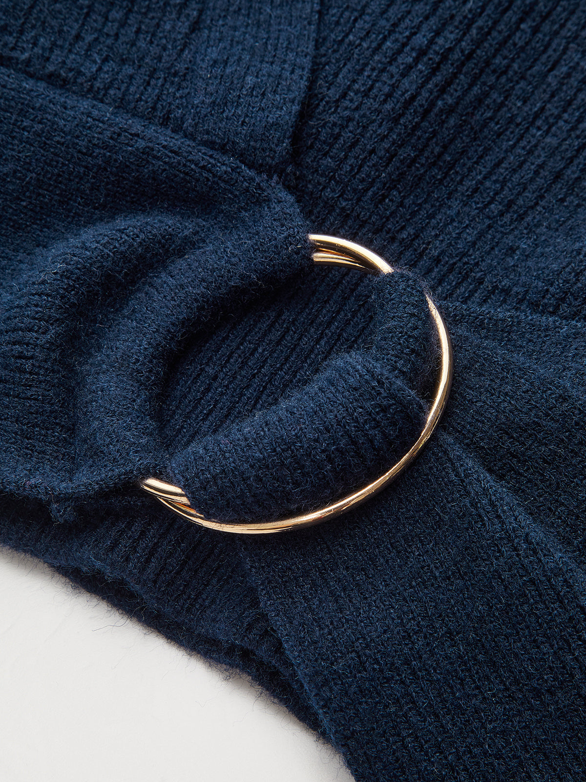 Metal Ring Knit Wrap Cardigan