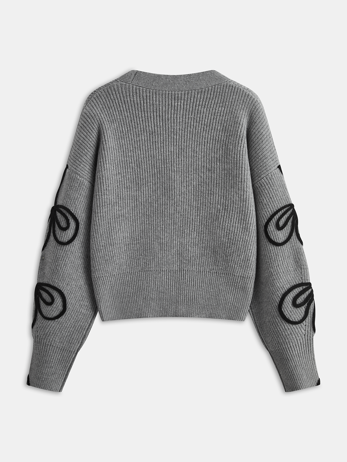 Floral Applique Knit Cardigan
