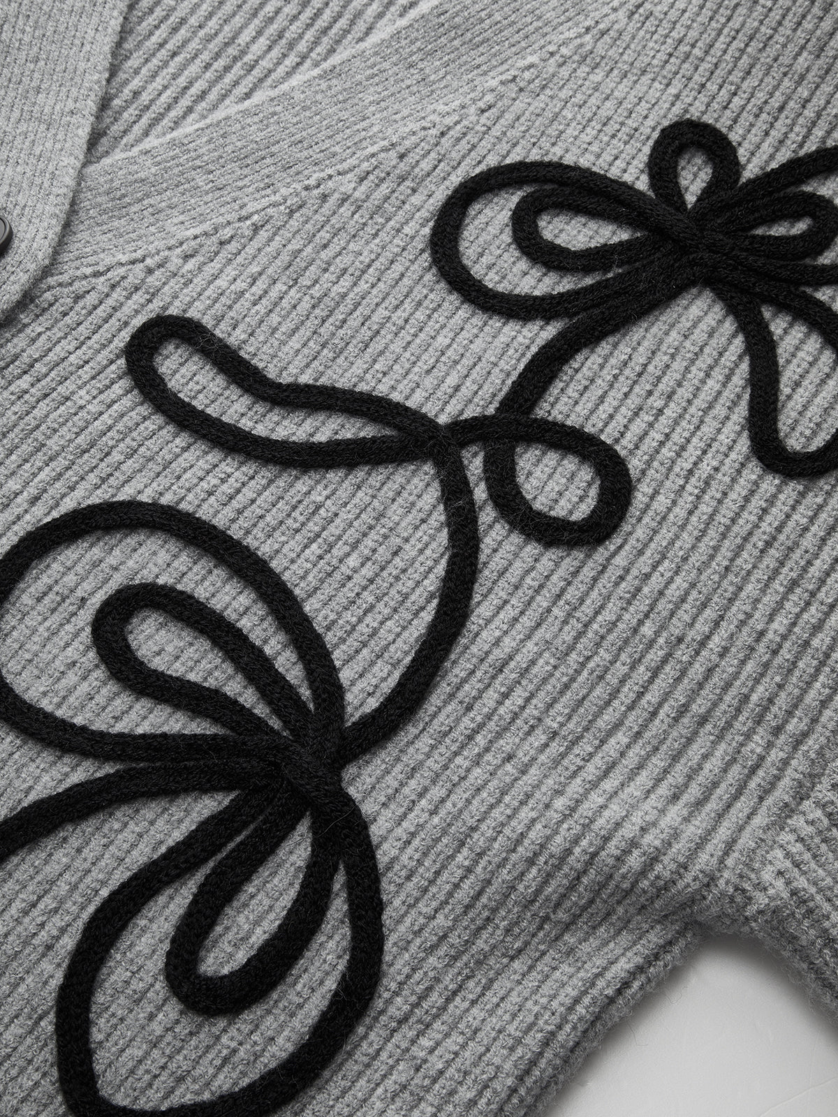 Floral Applique Knit Cardigan