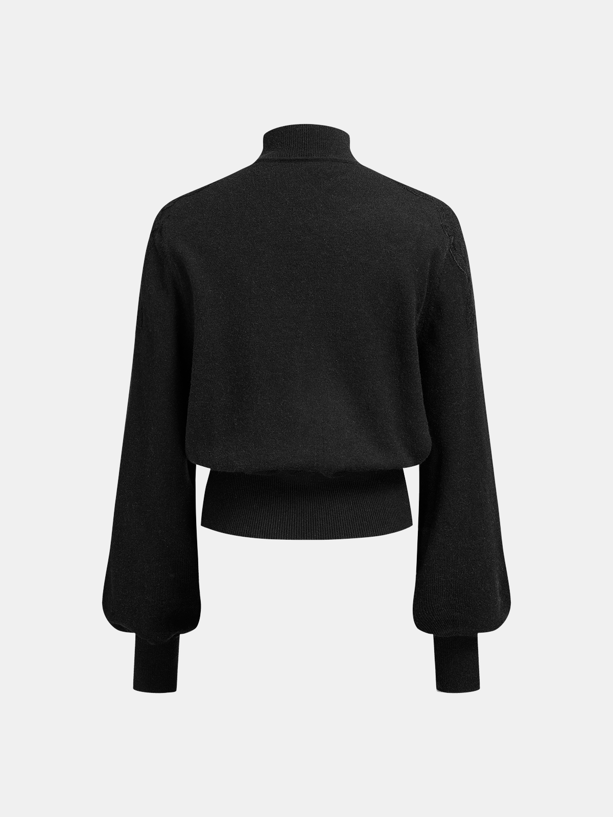 Mock Neck Lace Panel Sweater