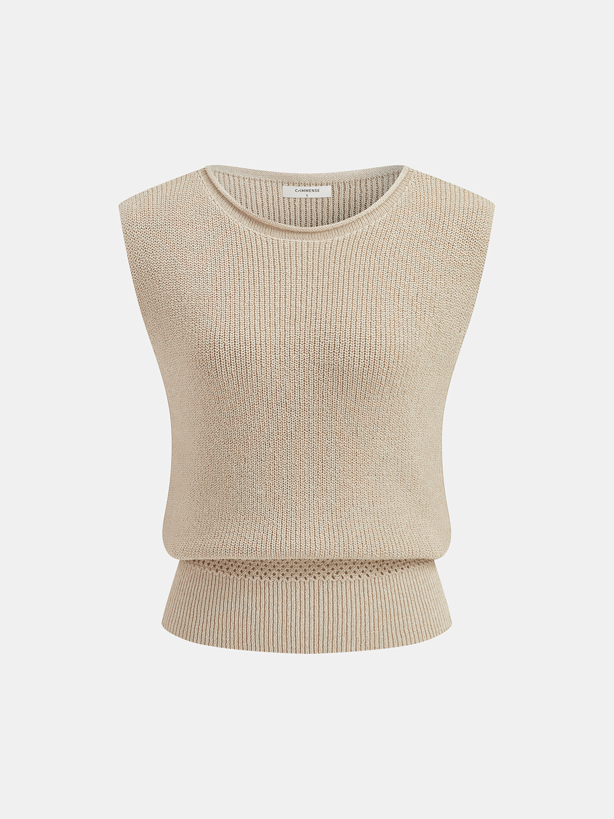 Bloused Waist Sleeveless Knit Top