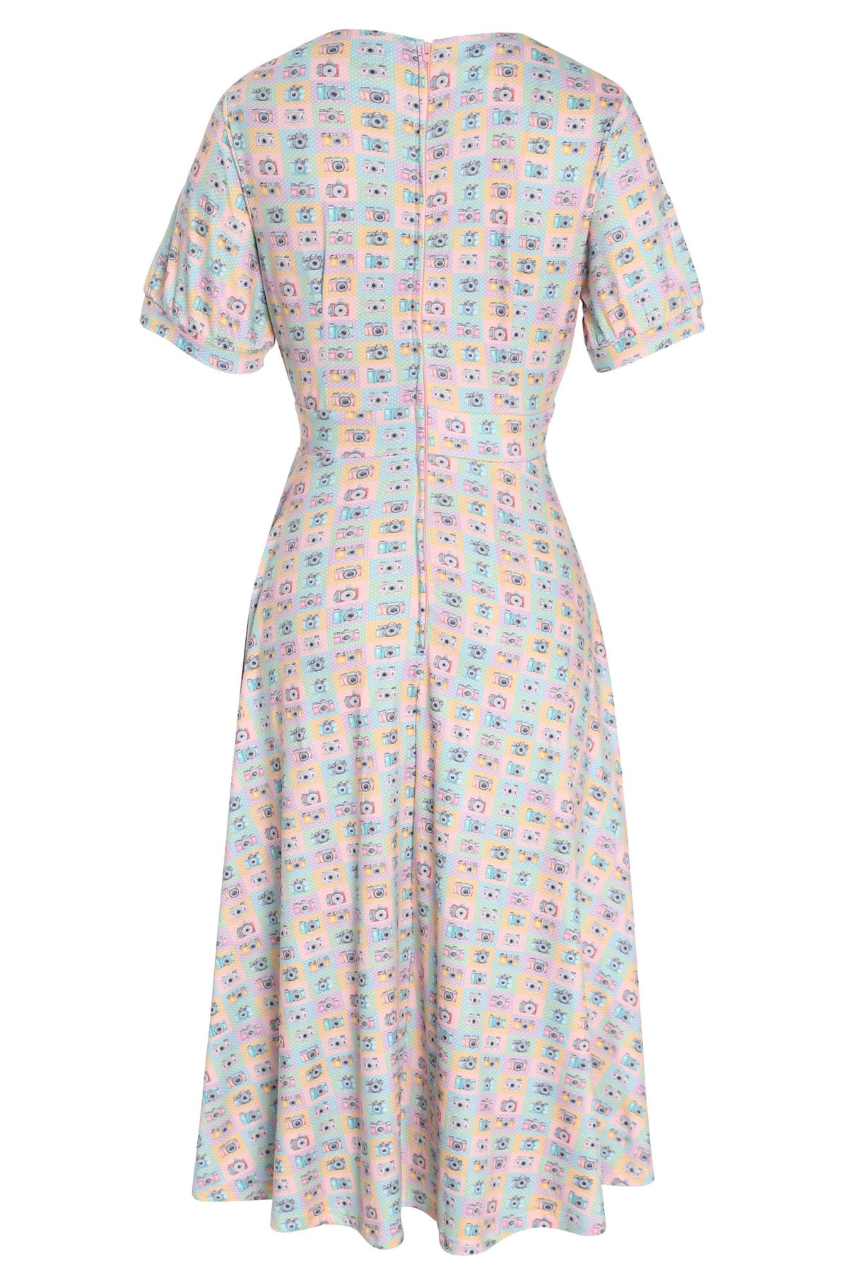Julia Camera Print Midi Dress