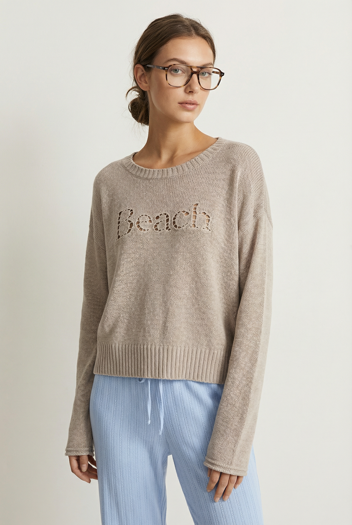 Beach Embroidered Sweater