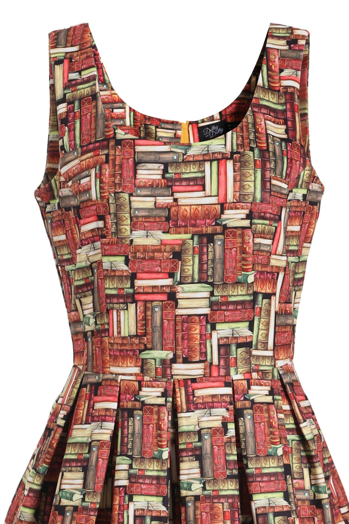 Amanda Book Print Tea Dress