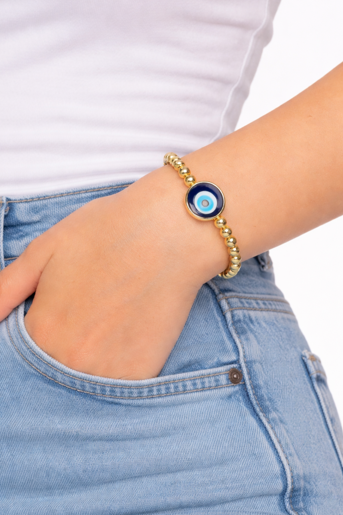 Carlin Round Evil Eye Bracelet