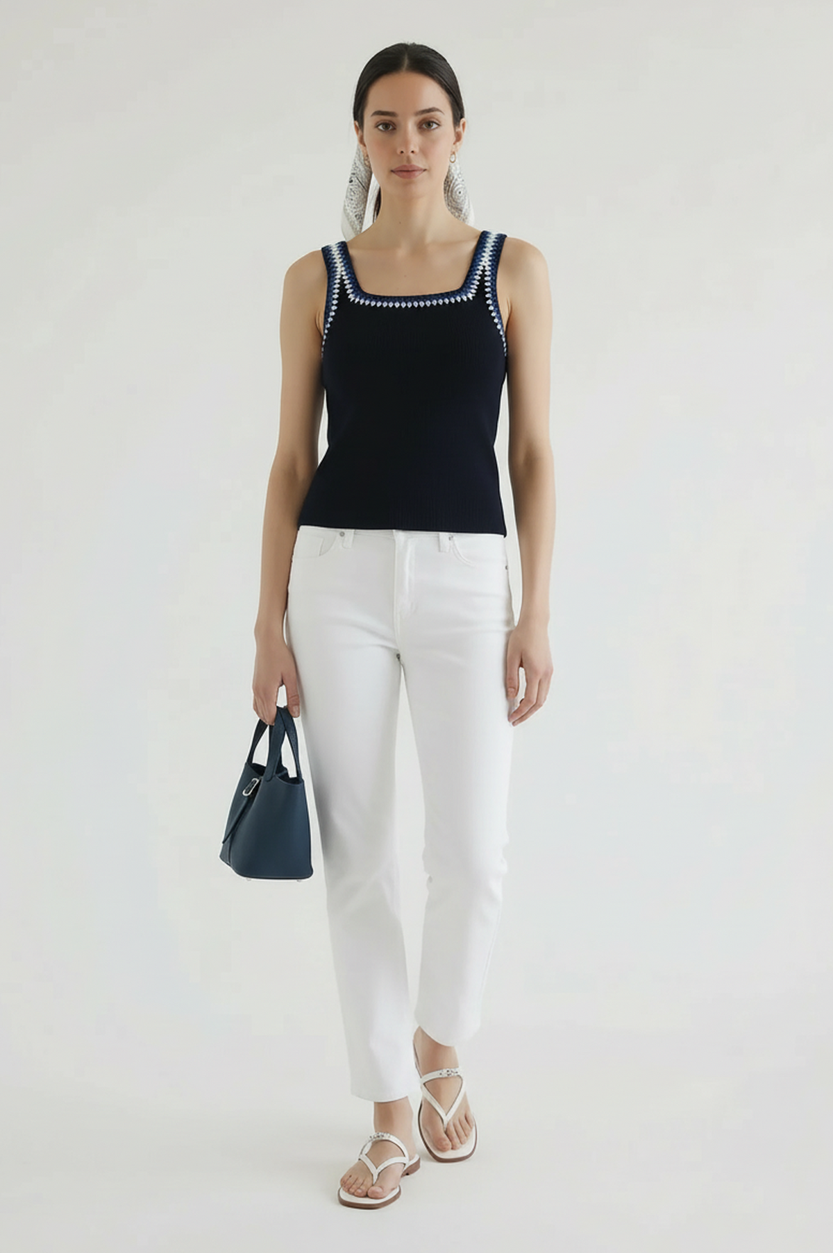 Colette Tri Color Trim Tank