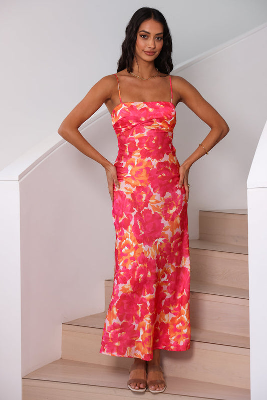 Starry Haze Midi Dress Pink