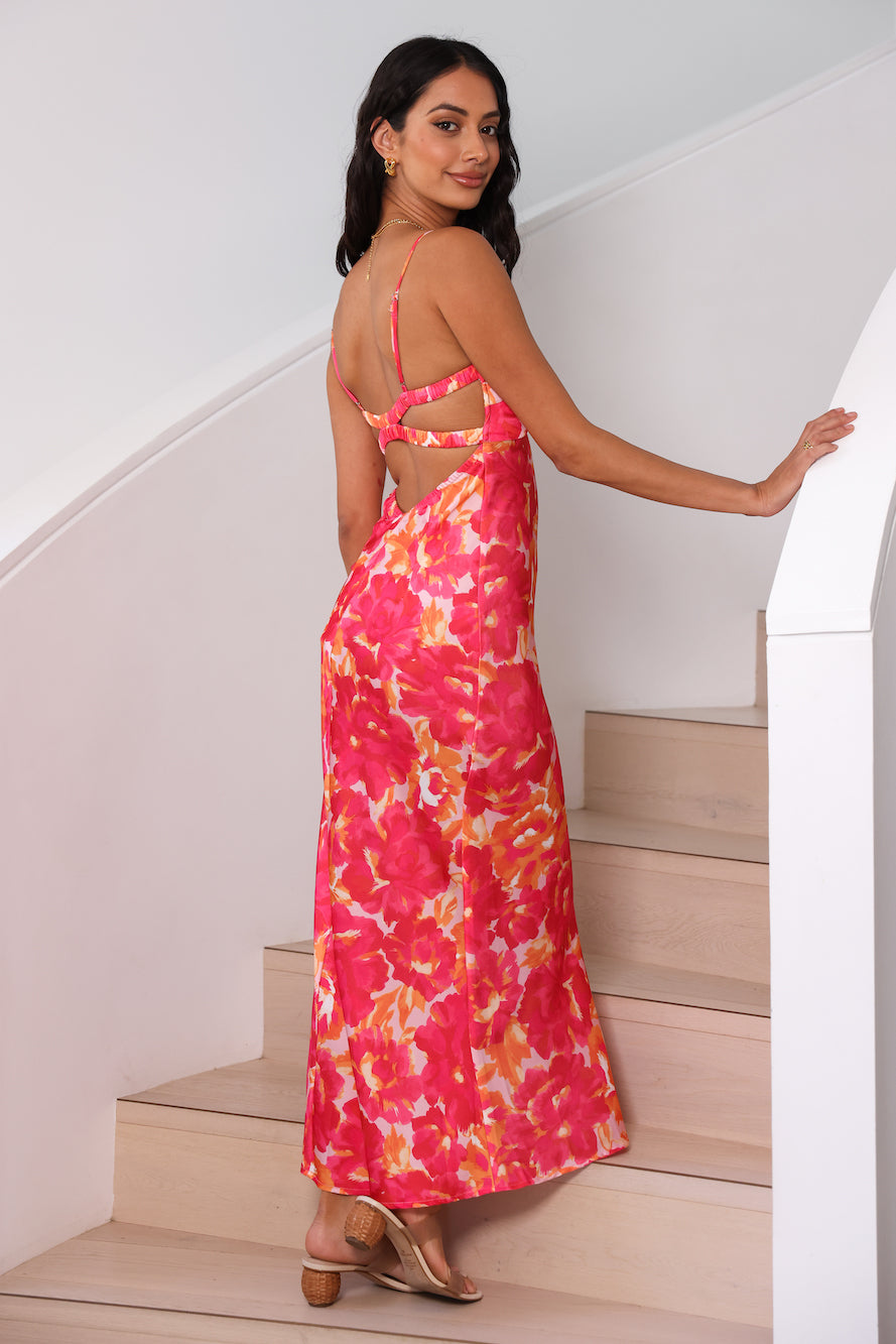 Starry Haze Midi Dress Pink
