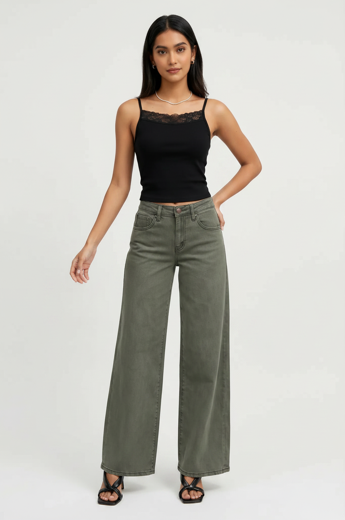 High Rise Wide Leg Vintage Wash