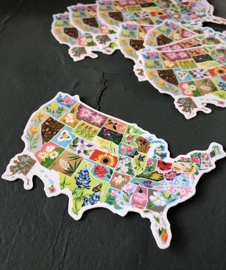US State Flowers Sticker