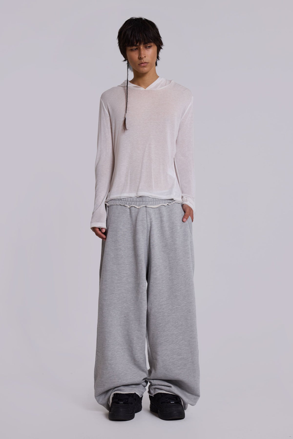 Grey Marl Baggy Monster Joggers