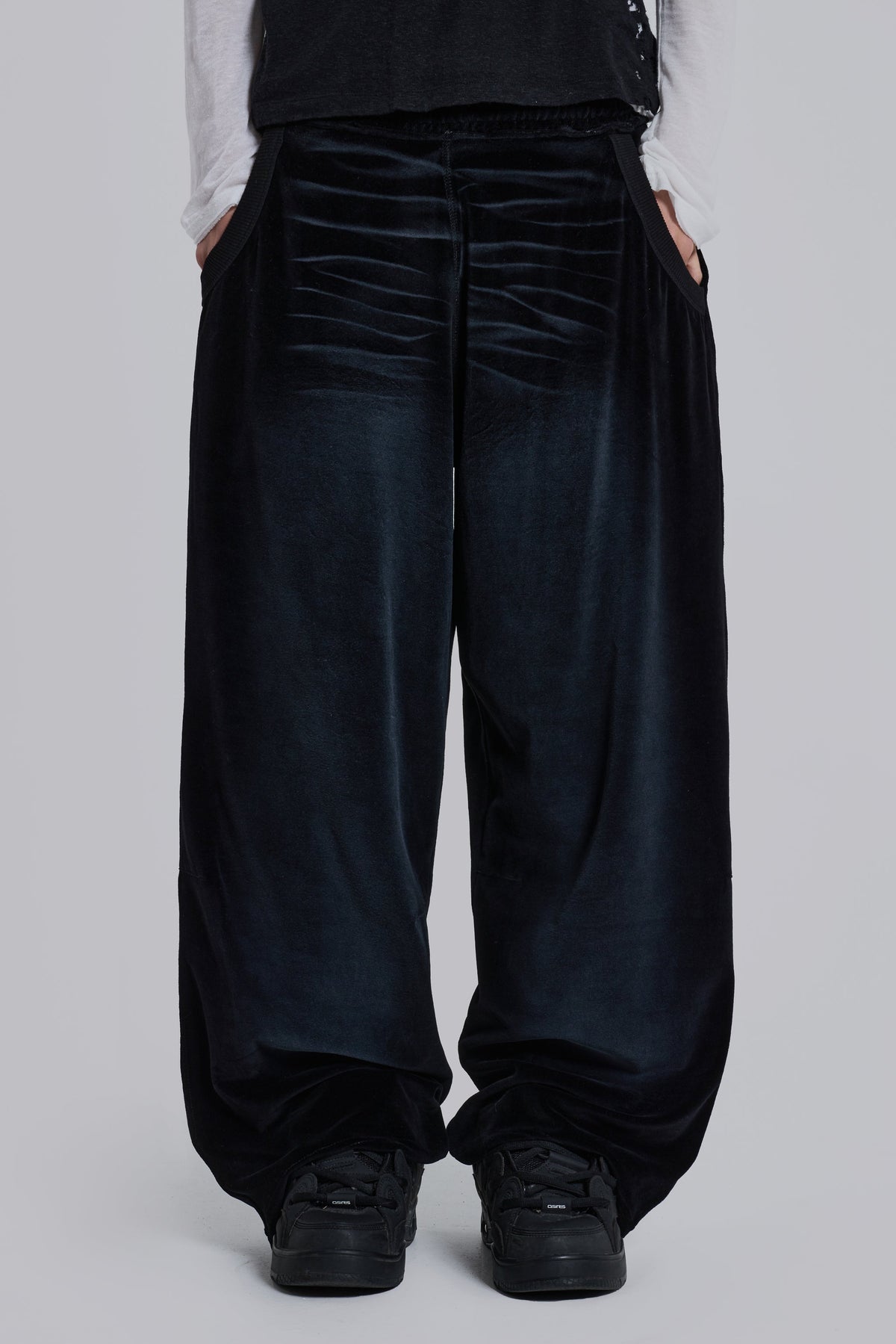 Denim Wash Velour Monster Jogger
