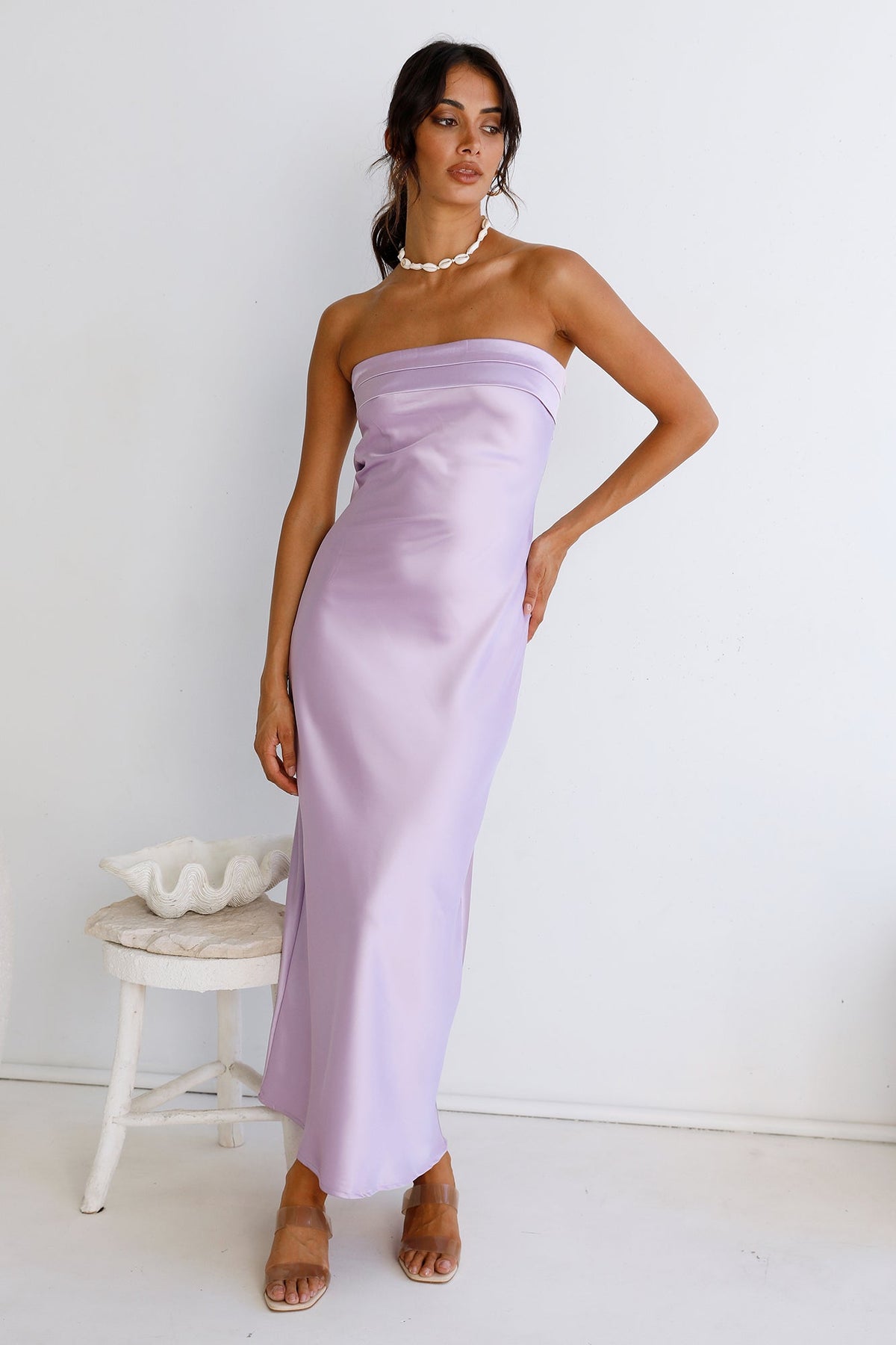 Gleam In Gold Maxi Dress Purple