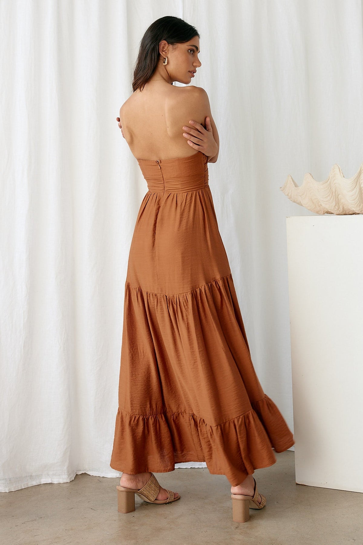 Let's Fly Away Maxi Dress Tan
