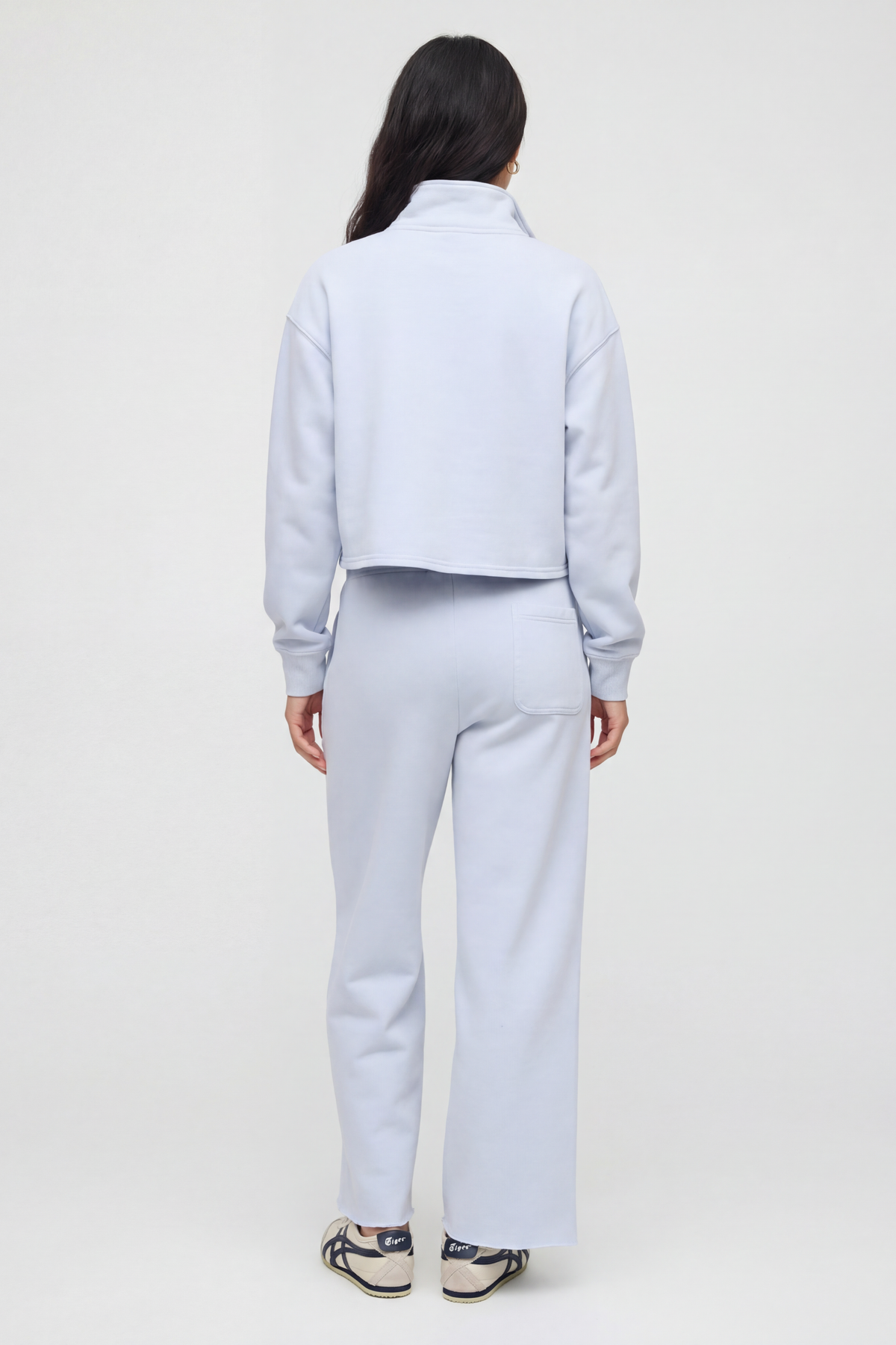 Luxe Raw Edge Zip Sweatshirt