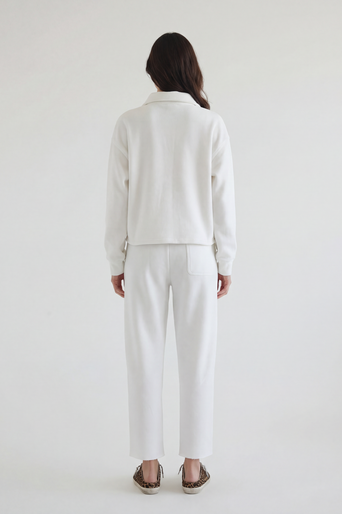 Luxe Raw Edge Zip Sweatshirt
