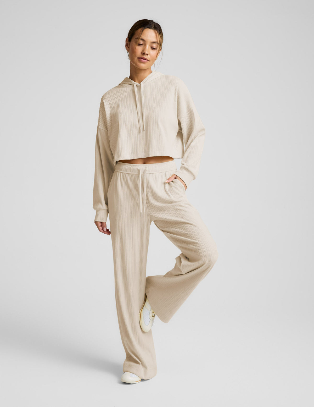 Breathe Easy Ribbed Cropped Hoodie