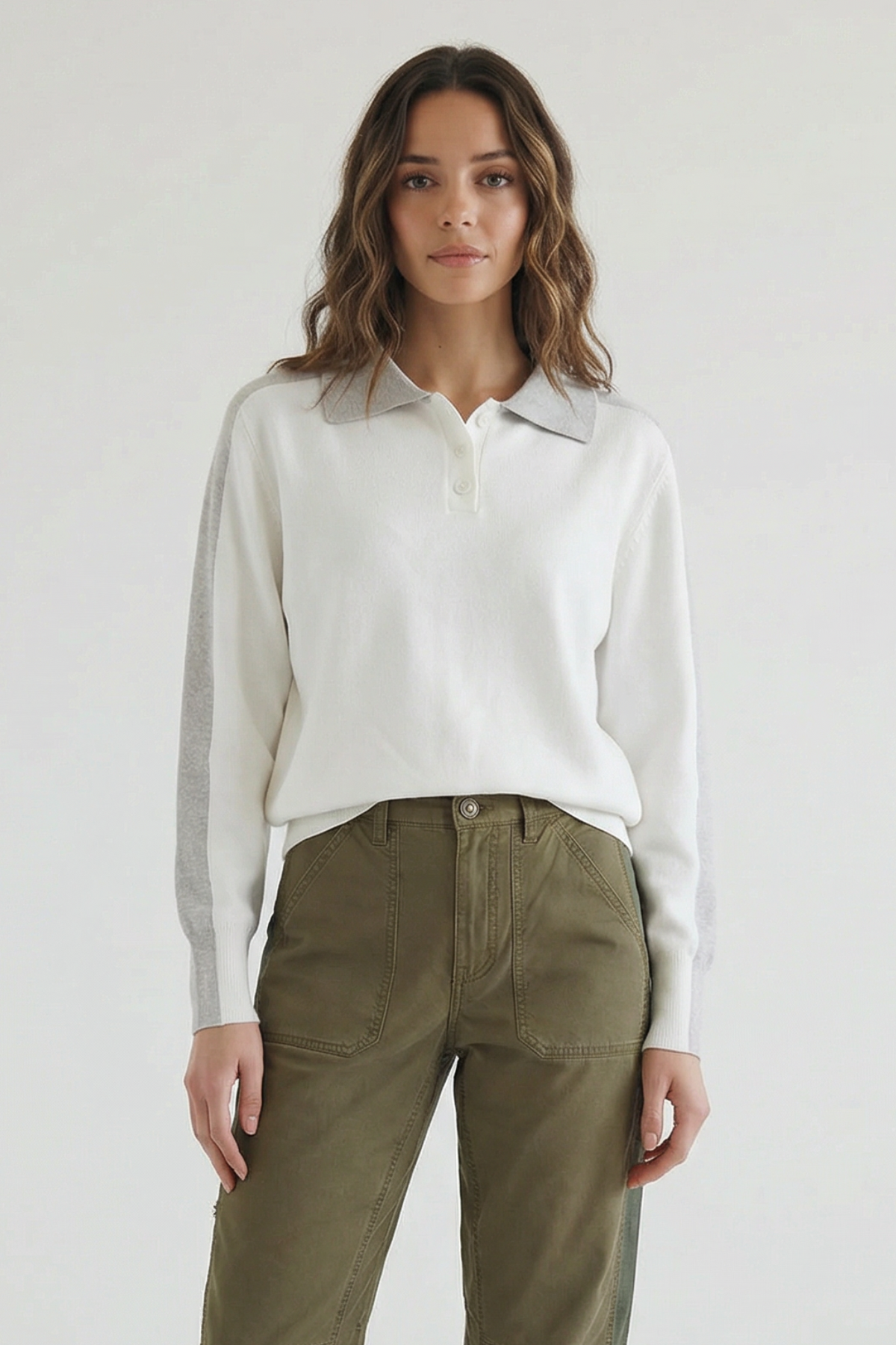 Racer Stripe Polo Sweater