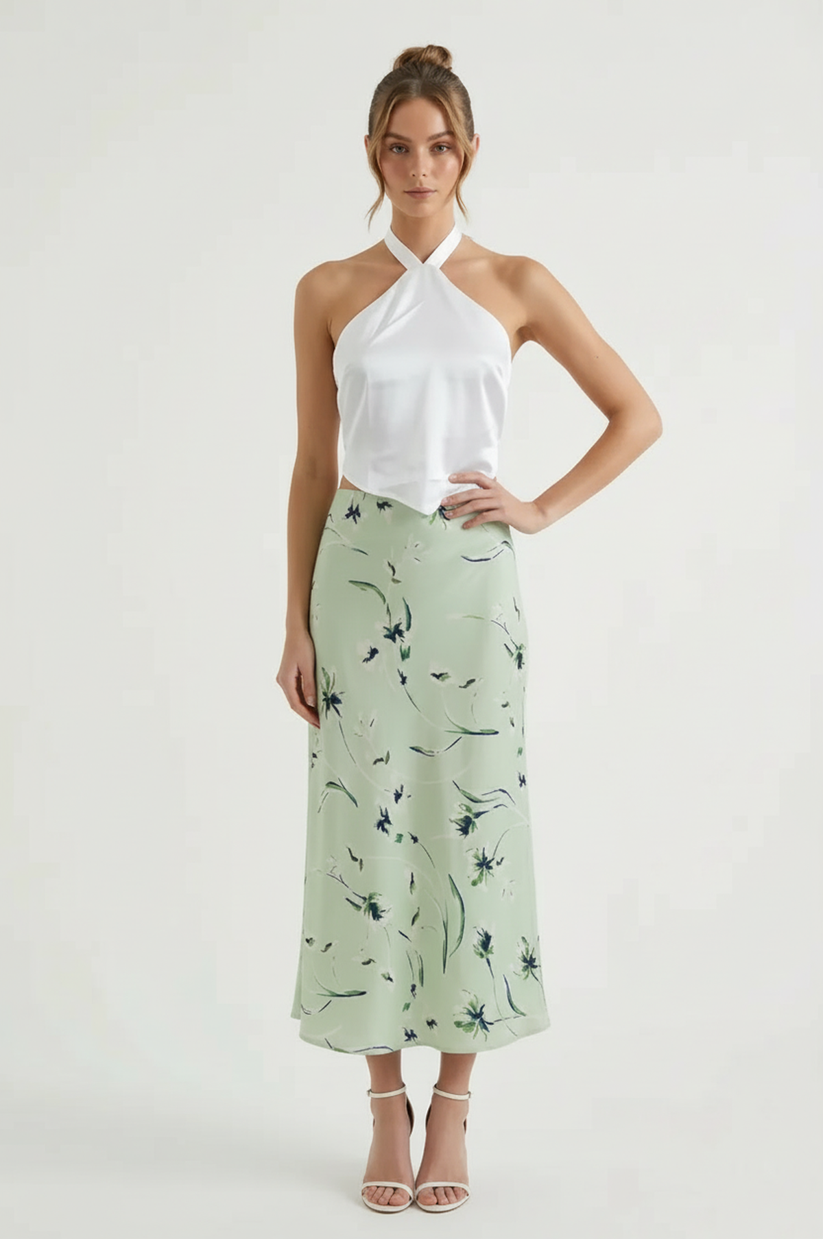 Sara Twist Neck Tie Back Top