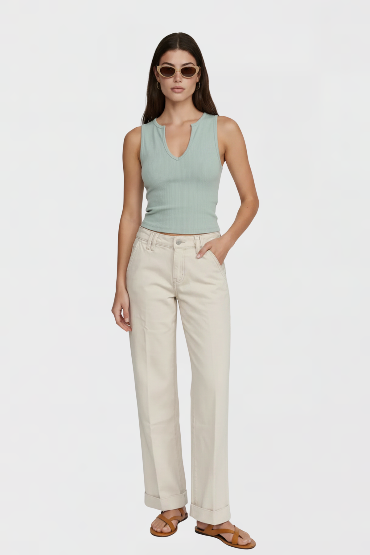 The Easy V Neck Rib Tank