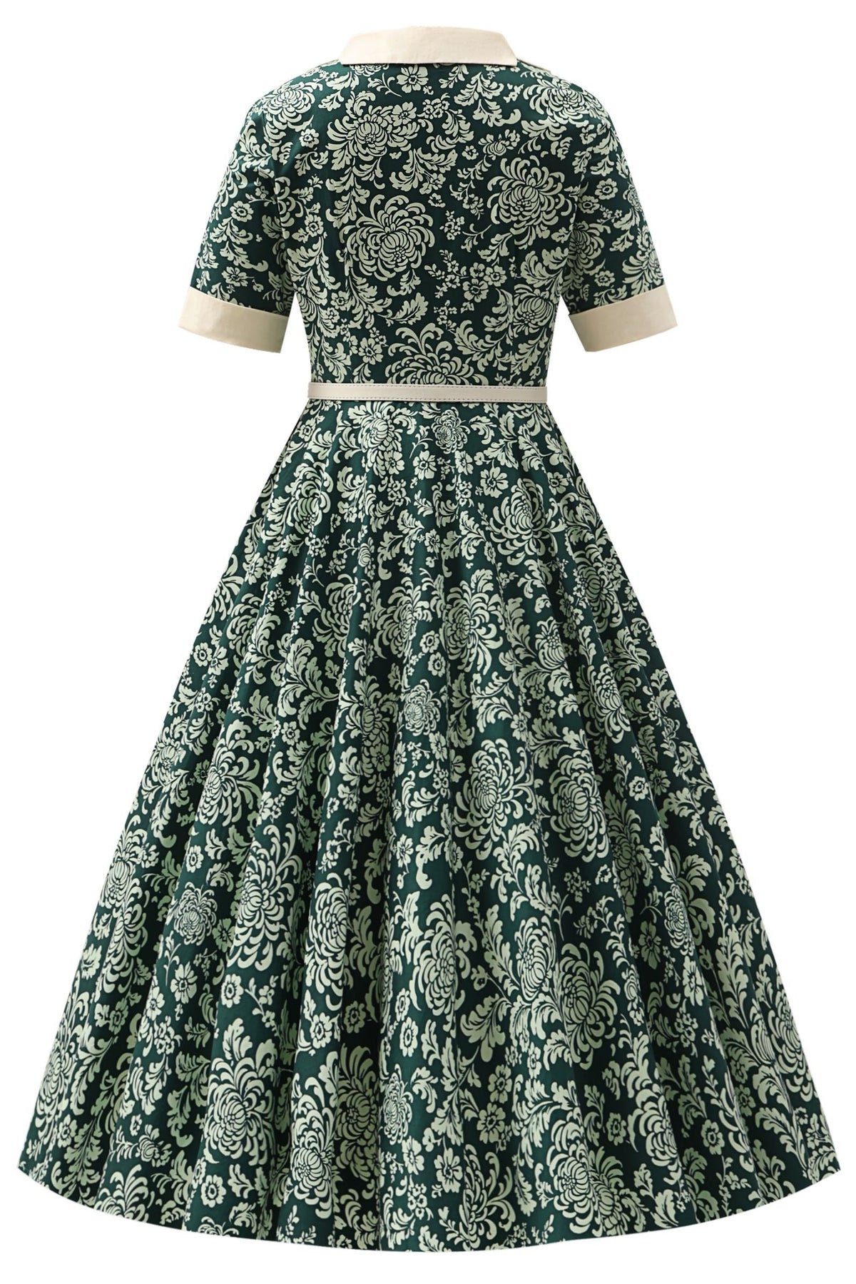 Mollie Teal Chrysanthemum Full Circle Shirt Dress