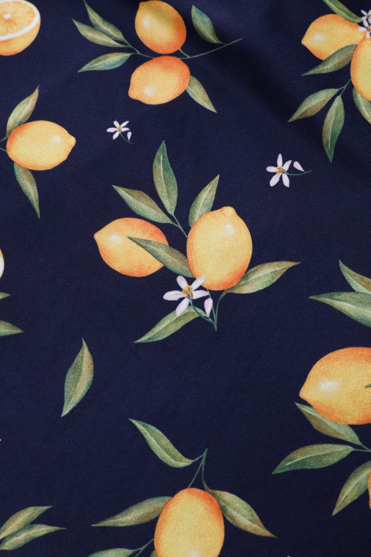 Matilda Dark Blue Lemon Wrap Dress