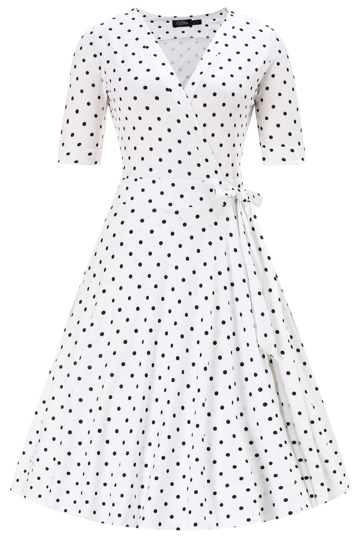 Matilda Polka Dot Wrap Dress in White