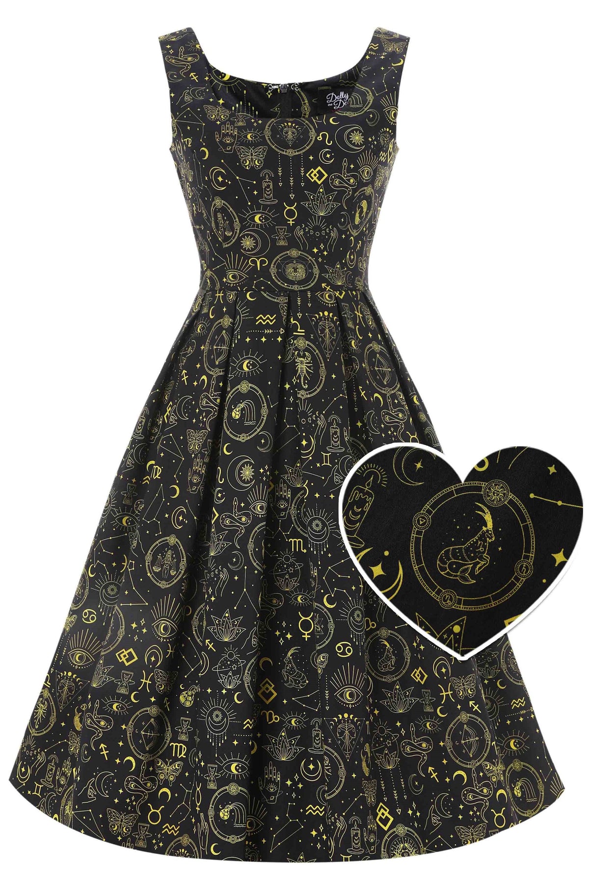 Amanda Gold Horoscope Swing Dress In Black