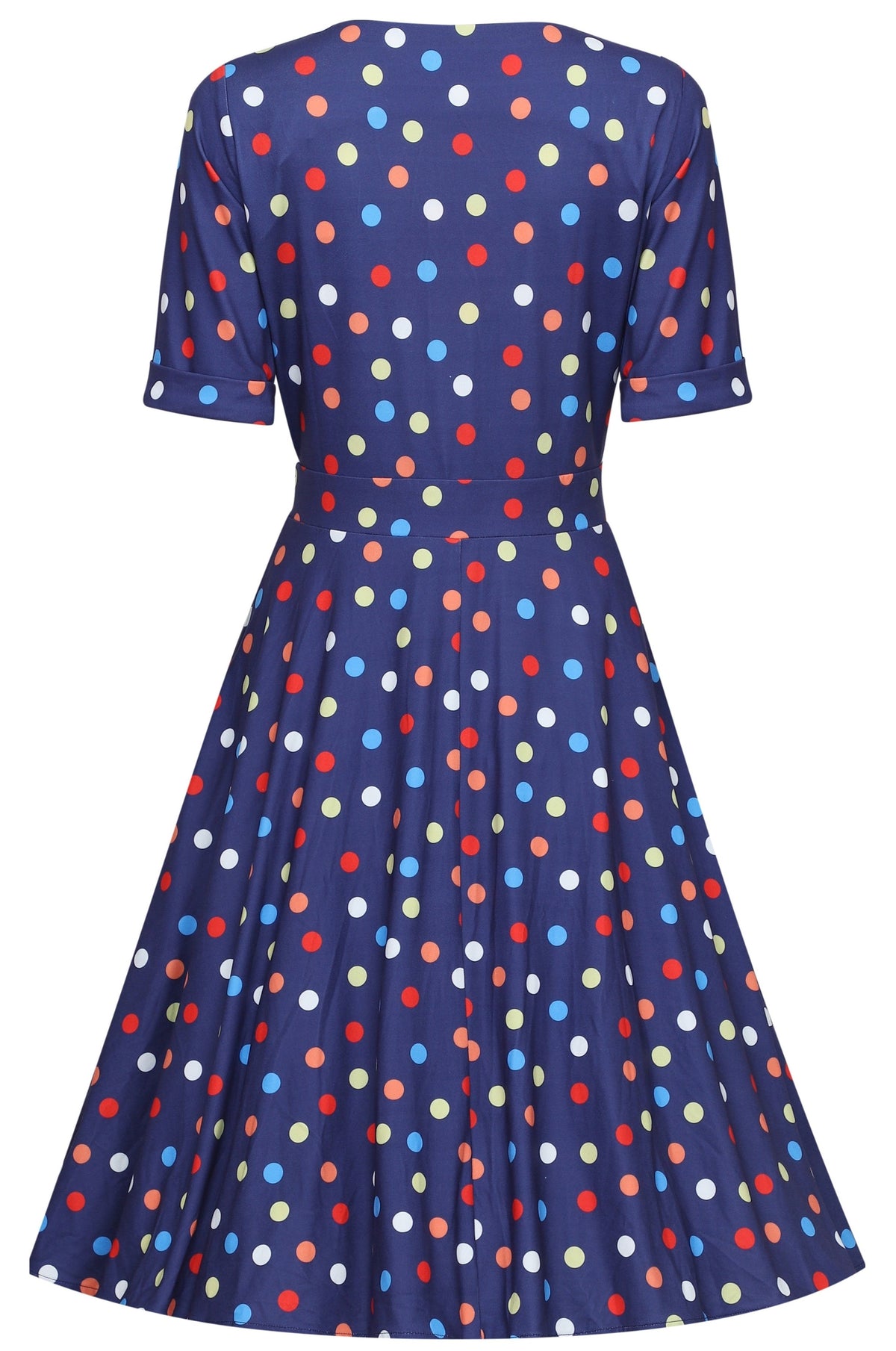 Matilda Colourful Polka Dot Knit Wrap Dress in Purple
