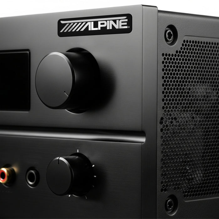 Alpine 2"x0.5" Chrome Effect Domed Case Badge / Sticker Logo