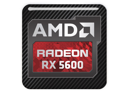 AMD Radeon RX 5600 1"x1" Chrome Effect Domed Case Badge / Sticker Logo