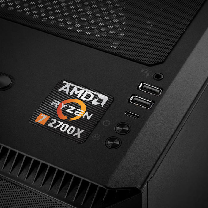 AMD Ryzen 7 2700X 1"x1" Chrome Effect Domed Case Badge / Sticker Logo