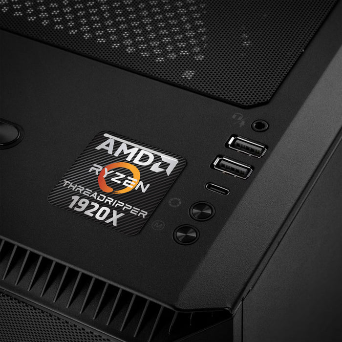 AMD Ryzen Threadripper 1920X 1"x1" Chrome Effect Domed Case Badge / Sticker Logo