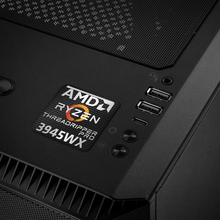 AMD Ryzen Threadripper Pro 3945WX 1"x1" Chrome Effect Domed Case Badge / Sticker Logo