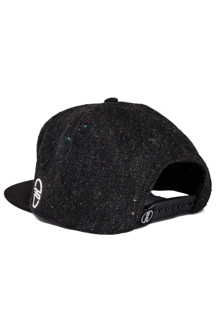 Blackskies-Hades-Snapback-Cap-Speckle-Wool-Baseball-Hat-Style-Flat-Back