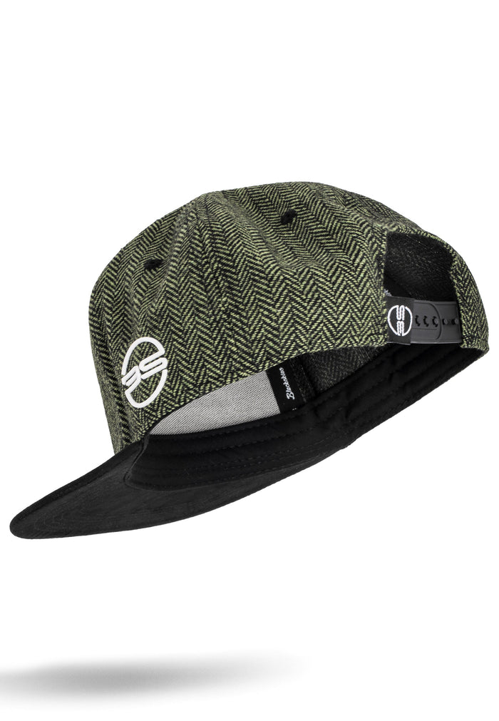 Blackskies-Rhea-Snapback-Cap-Green-Black-Wool-Suede-Brim
