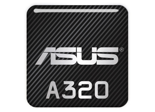 Asus A320 Motherboard 1"x1" Chrome Effect Domed Case Badge / Sticker Logo