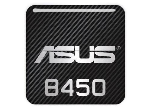 Asus B450 Motherboard 1"x1" Chrome Effect Domed Case Badge / Sticker Logo